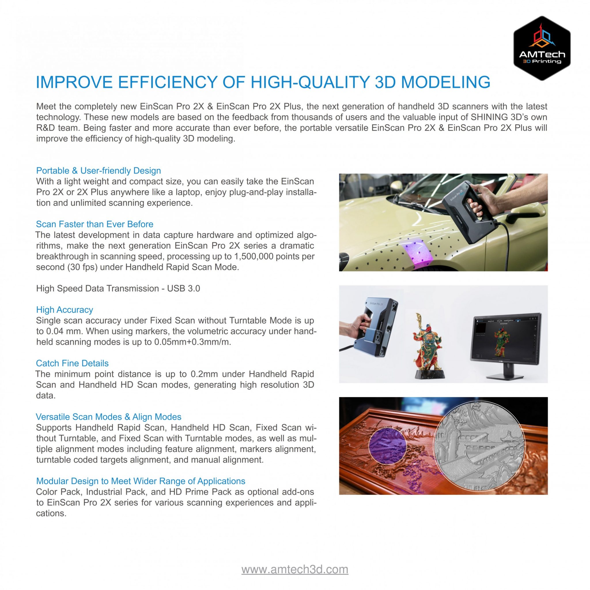 Einscan Pro 2X / 2X Plus Features